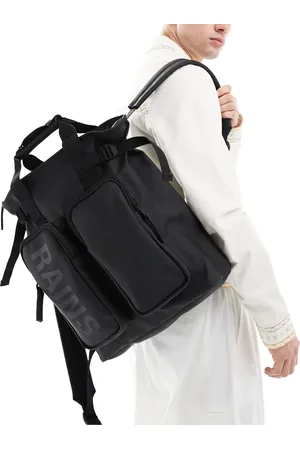 Rains Mochila negra impermeable estilo bolso tote 14240 Texel de