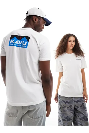 Kavu Camiseta blanca unisex Klear Above Etch Art de