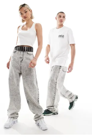 COLLUSION Vaqueros gris lavado de corte antifit X001 de Unisex