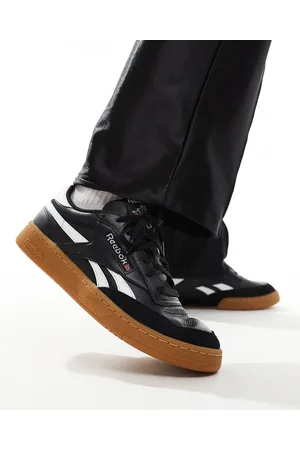 Reebok Zapatillas de deporte negras y blancas con suela de goma Club C Revenge Vintage de