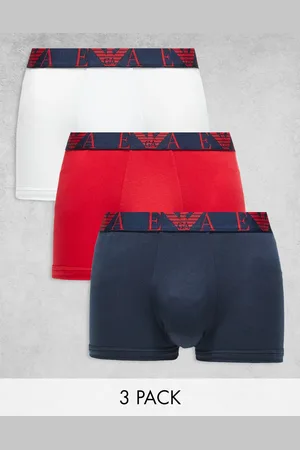 Armani Exchange Pack de 3 calzoncillos de color azul marino, rojo y blanco de Emporio Armani Bodywear