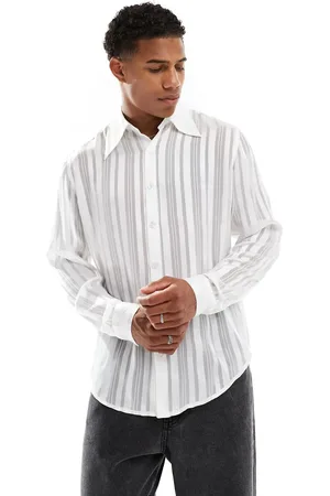 ASOS Camisa blanca holgada de tejido transparente de