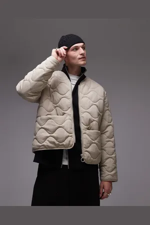 Topman Chaqueta bomber color acolchada de -Gris