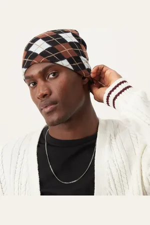 ASOS Gorro ajustado con estampado de rombos de
