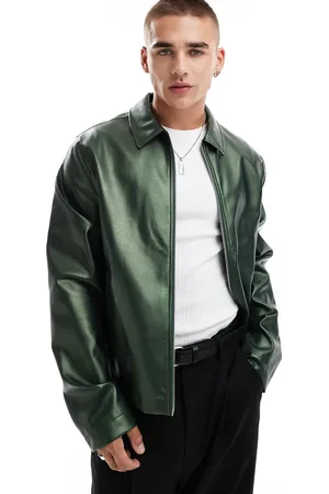 ASOS Chaqueta Harrington metalizado de cuero sintético de