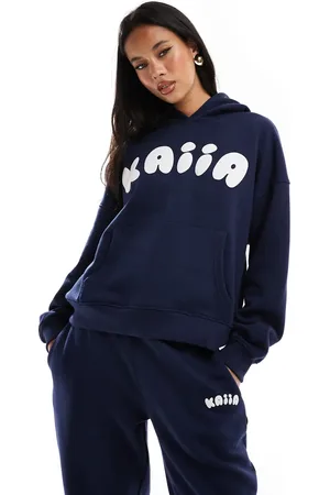 Kaiia Sudadera extragrande con capucha y logo en relieve de (parte de un conjunto)