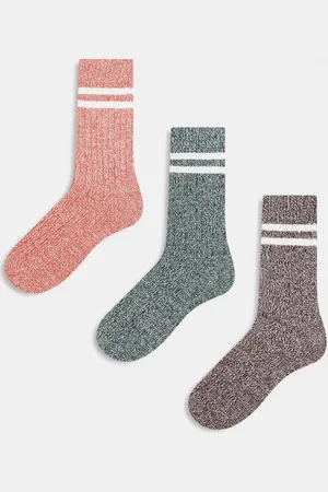 ASOS Pack de 3 pares de calcetines de varios colores jaspeados a rayas de hilo retorcido de