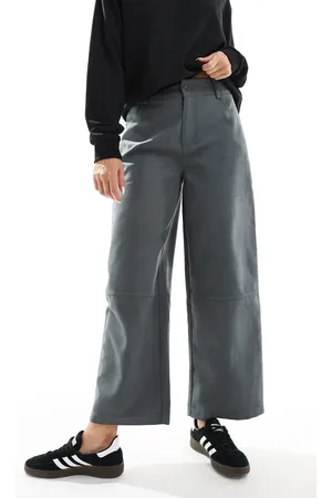 ASOS Pantalones de corte barrel de antelina de