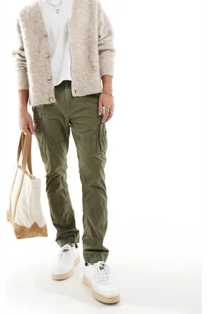 Ralph Lauren Pantalones cargo verde oliva de corte slim de lona flameada de