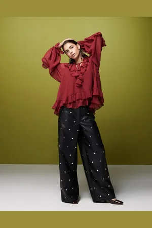 ASOS Pantalones negros de cuero sintético con tachuelas de