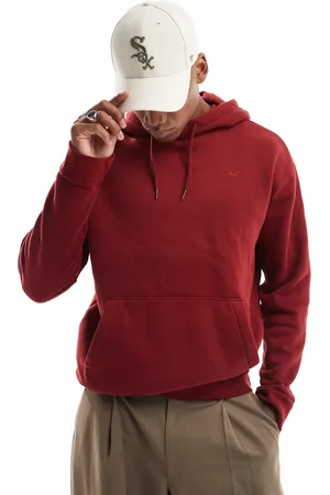Hollister Sudadera roja holgada con capucha Icon de
