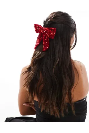 Pieces® Pinza para el cabello rojo con lazo de lentejuelas de