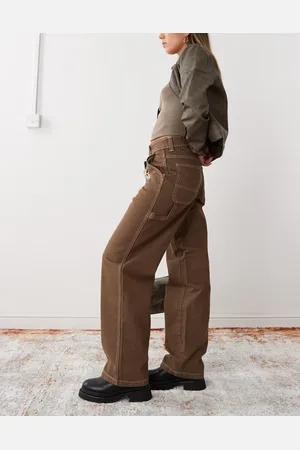 Dickies Pantalones marrones de corte recto suelto y estilo carpintero de