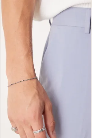ASOS Pulsera estilo cadena de cordón de plata de ley de