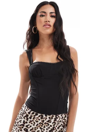 Edikted Top corsetero con ribete de encaje de