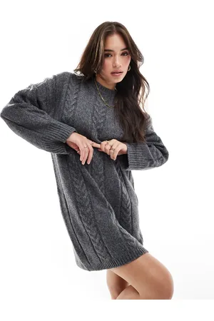 ASOS Vestido corto con cuello redondo de punto de ochos de