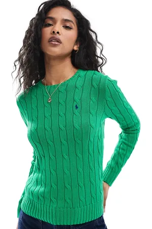 Ralph Lauren Jersey verde con logo de punto de ochos de