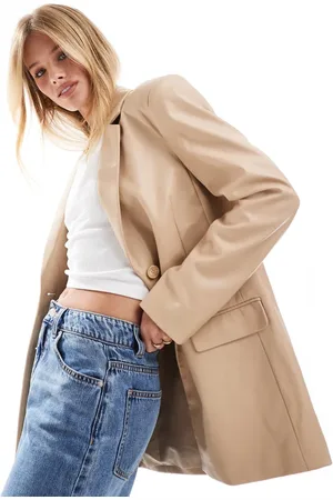 Miss Selfridge Americana beis extragrande de cuero sintético de -Beis
