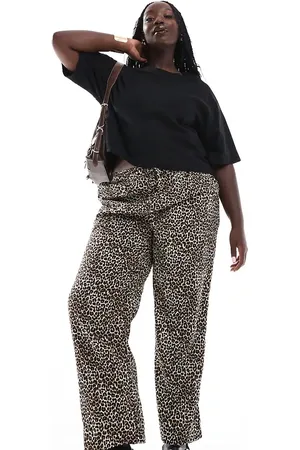 ONLY Pantalones sin cierres con estampado de leopardo de