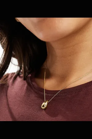 Accessorize Collar con colgante en forma de lágrima chapado en oro de la colección Z de