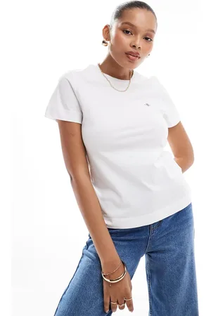 GANT Camiseta blanca con logo de escudo de