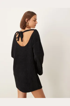 ASOS Vestido corto estilo jersey suelto de punto mullido muy suave de