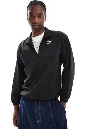 PUMA Sudadera negra con media cremallera Classics de