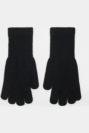 My Accessories Guantes negros para pantalla táctil de punto liso de