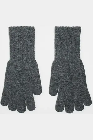 My Accessories Guantes grises para pantalla táctil de punto liso de
