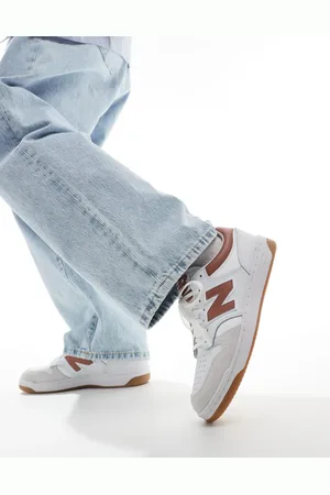 New Balance Zapatillas de deporte blancas y rojas 480 de