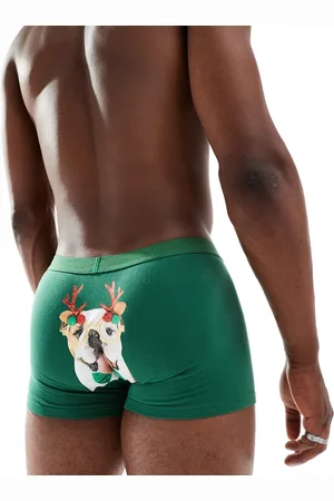 ASOS Calzoncillos con patrón de perro bulldog de Navidad de
