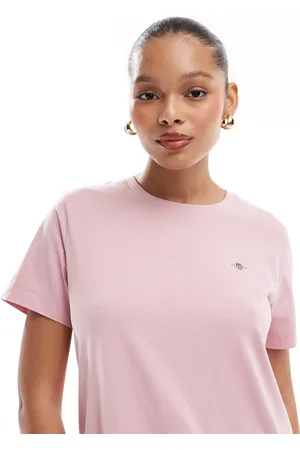 GANT Camiseta rosa con logo de escudo de