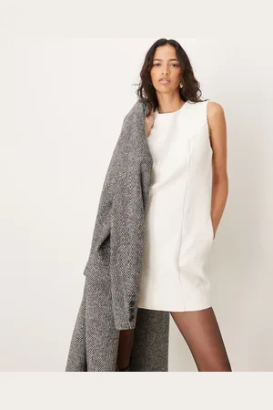 Abercrombie & Fitch Vestido de sastre corto con cuello alto de tweed de