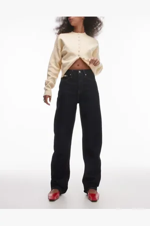 Calvin Klein Vaqueros azul añil de pernera recta y talle alto de