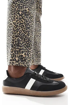 London Rebel Zapatillas de deporte negras y blancas con suela de goma Cally de -Negro