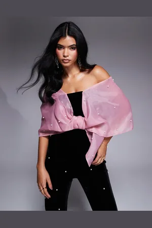 ASOS Top de organza y terciopelo con adornos de perlas de (parte de un conjunto)