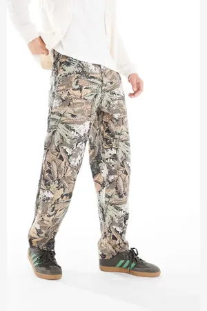 Only & Sons Pantalones beis de corte suelto con estampado de camuflaje de hojas de -Negro