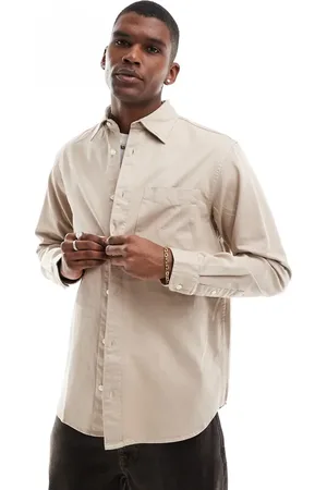 JACK & JONES Camisa de sarga gruesa de - neutro