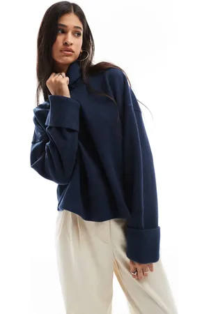ASOS Jersey con cuello vuelto y detalle en los puños de punto muy suave de