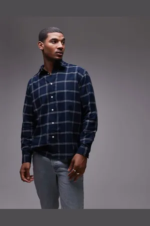 SELECTED Camisa azul marino extragrande de