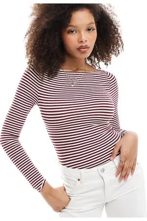 Miss Selfridge Body a de manga larga con cuello barco de -Multicolor