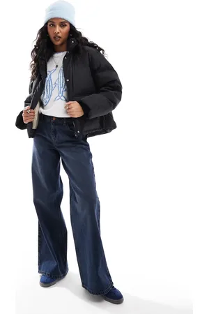 JJXX Chaqueta acolchada corta negra de plumón de