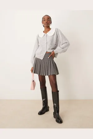Neon Rose Falda plisada estilo kilt con raya diplomática brillante de