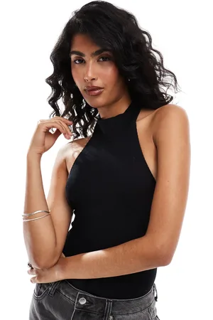 ONLY Body con cuello halter de canalé sin costuras de