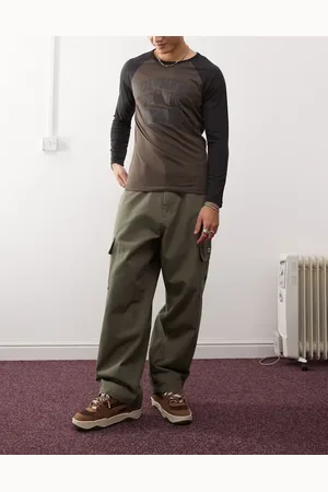 Obey Pantalones cargo verdes holgados de sarga Bigwig de