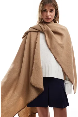 ASOS Capa con ribetes pespunteados de -Marrón