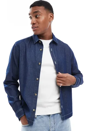 ASOS Sobrecamisa vaquera azul de corte cuadrado de