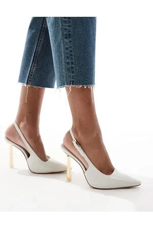 Aldo Zapatos de salón blancos destalonados con tacón dorado Marysa de