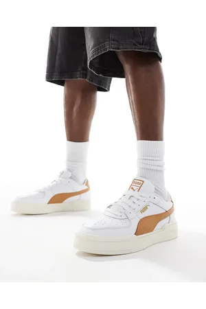 PUMA Zapatillas de deporte blancas y color caramelo CA Pro Classic de