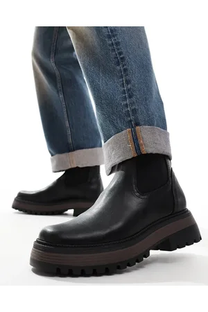 ASOS Botines Chelsea negros con suela gruesa de